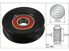 531 0853 10_Ролик приводного ремня Subaru Forester,Impreza,Legacy II,III,IV,Outback 1.5,1.6,1.8,2.0,2.5 (08.92-) Ina арт. 531085310