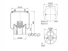 Пневморессора Premium со стаканом (пластик) Weweler  (1 шп.+штуц. / 2 отв. - 0°); M22x1.5 — 3 года безусловной гарантии SONDER арт. 09.003.0047