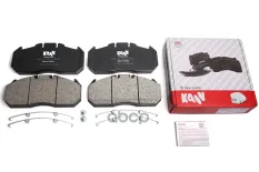 Колодки тормозные дисковые KANN Premium Line (стандарт SAE J 661) на MAN TGA/ F2000/ RVI (р/к 4 пружины + 2 болта)  WVA 29131 KANN арт. K004.01.09131