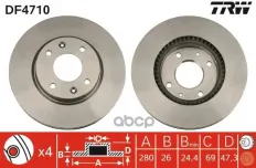 Диск тормозной LUCAS TRW DF4710 (517123D100) TRW арт. DF4710