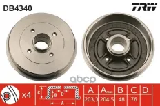 Барабан тормозной задн.[203.3x48] 4 отв. TRW арт. DB4340