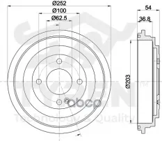 Барабан тормозной HYUNDAI Solaris-IV/V,KIA Rio-III/IV 11~ TYREN арт. TYR1311271