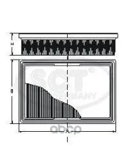 Воздушный фильтр MERCEDES/FORD W124 2.0/2.2  93-/FOCUS 2.0 TDCI 03- SCT арт. sb040