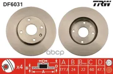 Диск тормозной TRW/Lucas DF6031 TRW арт. DF6031